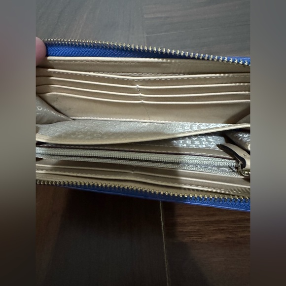 Kate Spade Cobalt Blue Rialto Place Neda Croc Leather Wallet - Picture 4 of 5